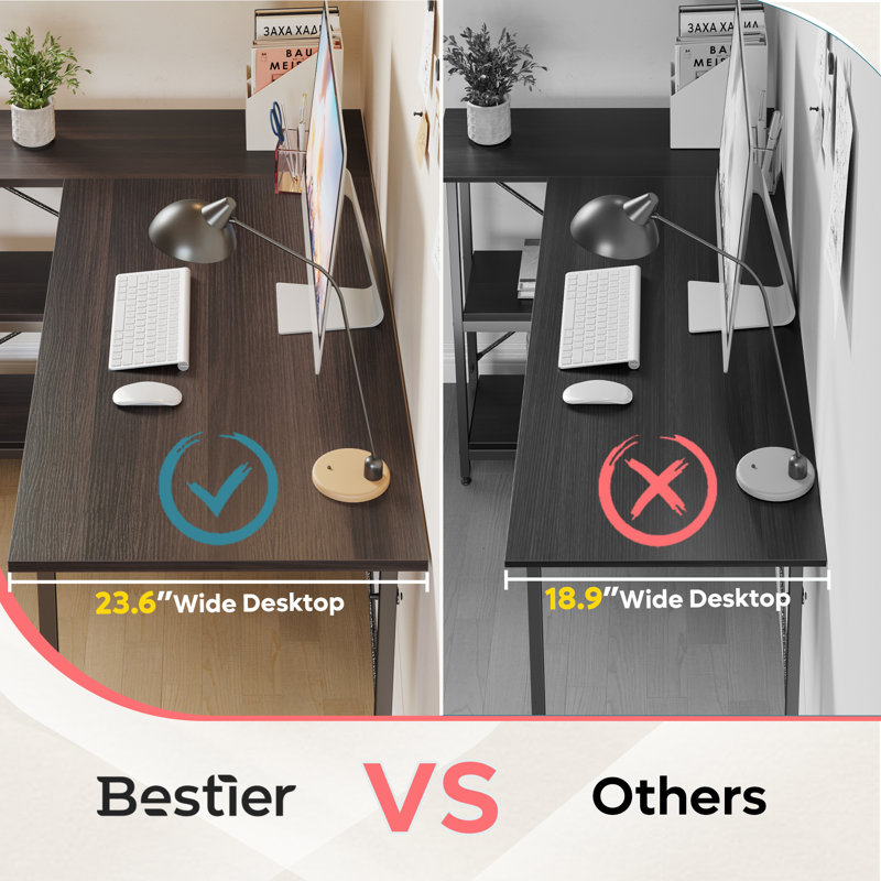 17 Stories Atia LShaped Metal Base Computer Desk & Reviews Wayfair